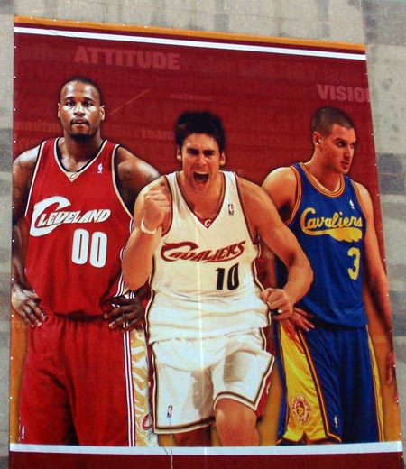 Cleveland Cavaliers Darnell Jackson, Wally Szczerbiak and Sasha Pavlovic