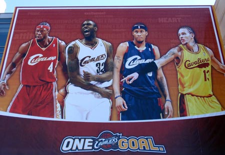 Cleveland Cavs Ben Wallace, Joe Smith, Tarence Kinsey and  Delonte West