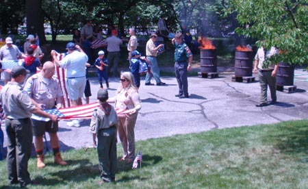 The fires where US flags are burned