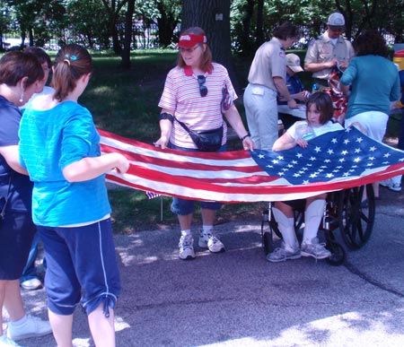 Girl Scouts retiring US flags