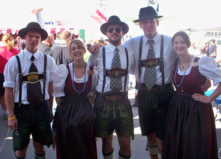 Teens in German costumes at Cleveland Oktoberfest
