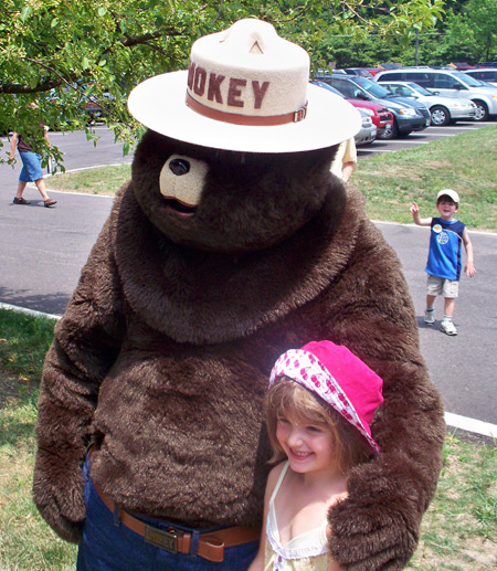 Smokey the Bear with little girl