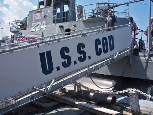 USS Cod gangway