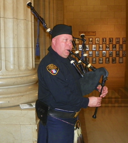 Bagpiper from Cleveland Department of Public Safety