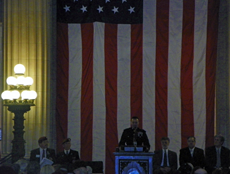 Stage at Cleveland City Hall for Veterans Day 2011