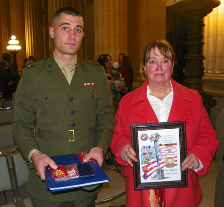 Nephew and mother of  Marine CPL Steve Victor Mylant