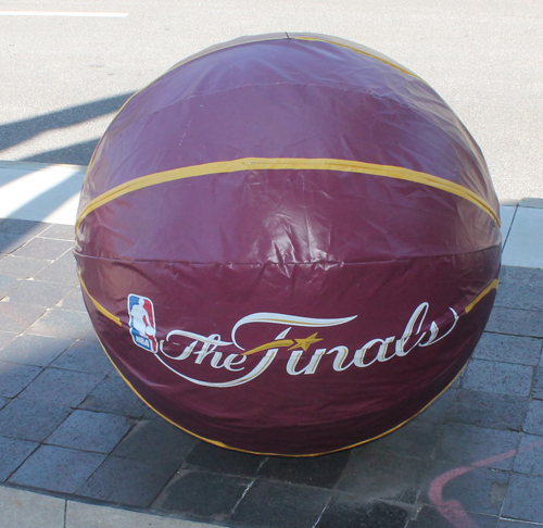 Basketballs in front of Quicken Loans Arena - NBA Finals