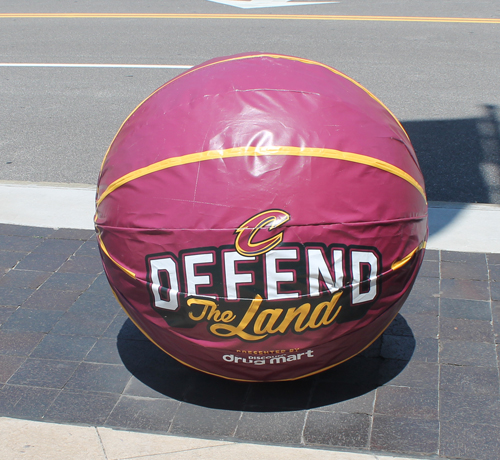 Basketballs in front of Quicken Loans Arena - Defend the Land
