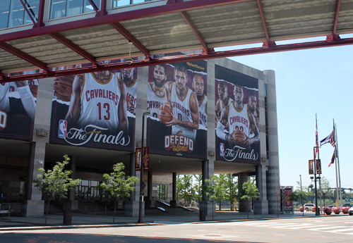 Cleveland Cavaliers in the 2017 NBA Finals murals at Quicken Loans Arena