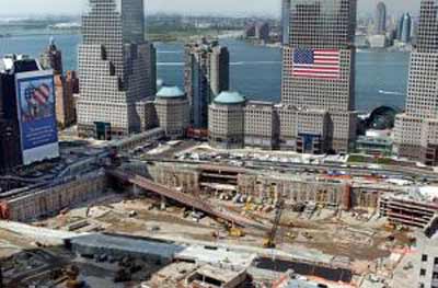 World Trade Center in New York after September 11, 2001