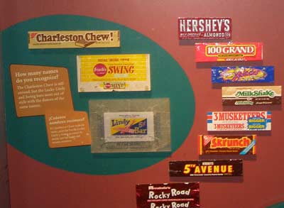 Old fashioned chocolate candy display at Chocolate Exhibit