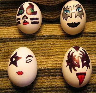 Easter Egss painted like KISS