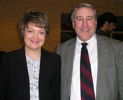 Award winner Iryna Lendel, from Ukraine, and Professor Ned Hill