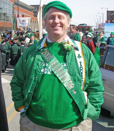 Dave Clemens prepares to march