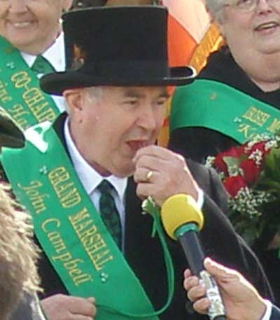 Cleveland St. Patrick's' Day Parade 2008 Grand Marshall John Campbell blows the whistle