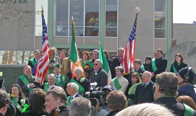 Singing the National Anthems before the Cleveland Parade
