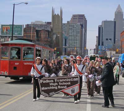 Padua Marching band lines up to march