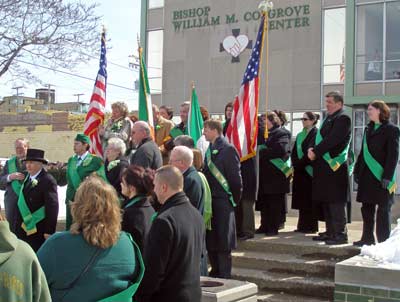 Singing the National Anthems before the Cleveland Parade