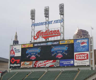 Cleveland Indians Progressive Field Scoreboard