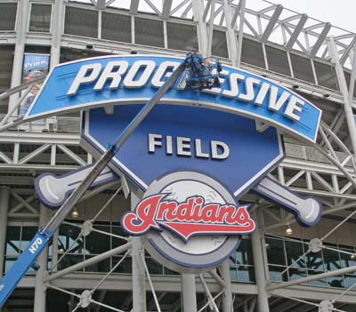Cleveland Indians Progressive Field Sign - Ontario and Carnegie
