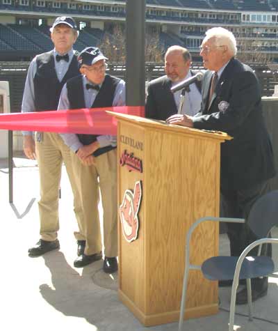 Bob Feller speaking at the opening of Heritage Park