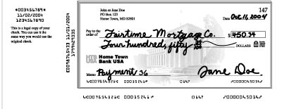 Substitute Check front - Check 21