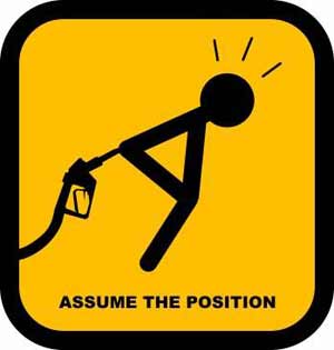 Gas Pump assume the position
