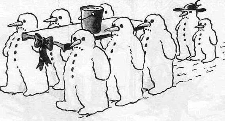 Snowman funeral