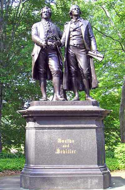 Statue of Goethe and Schiller in Cleveland Ohio