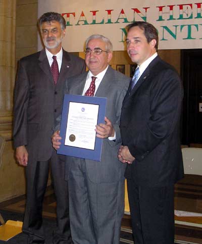 Cleveland Mayor Frank Jackson with Biagio Parente and Councilman Matt Zone