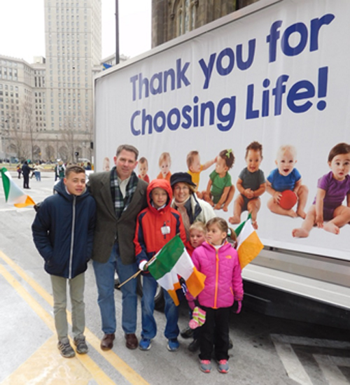 This family of marchers (above) proudly thank all who have chosen life for all the unborn babies.