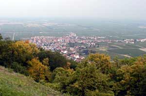 Neustadt an der Weinstrasse viewed from below Hambach Castle.