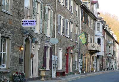 Stone Row on Historic Race Street in Jim Thorpe, Pennsylvania