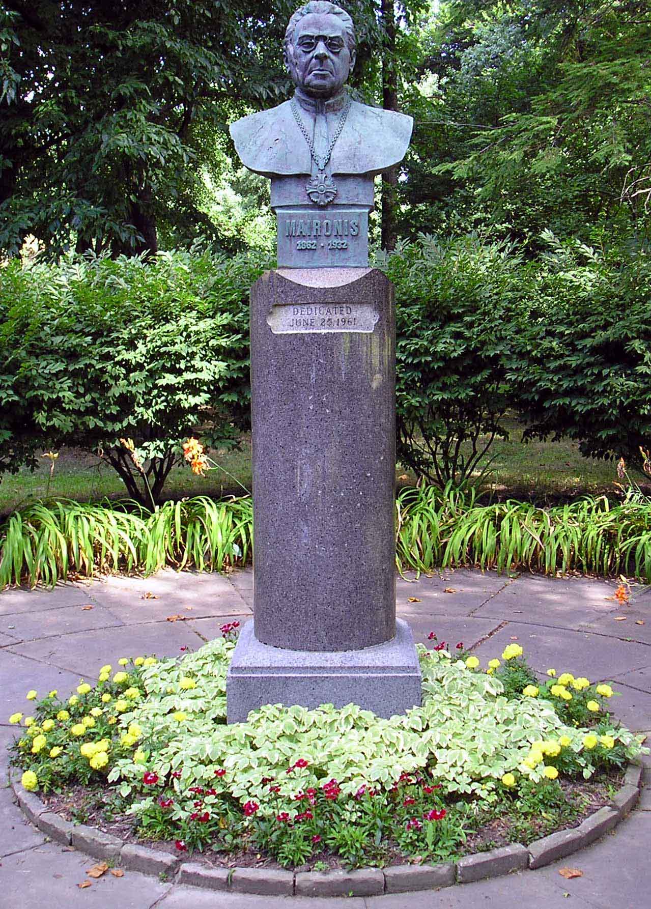 Statue of Lithuanian Poet Maciulis Maironis in the Lithuanian Cultural Garden
