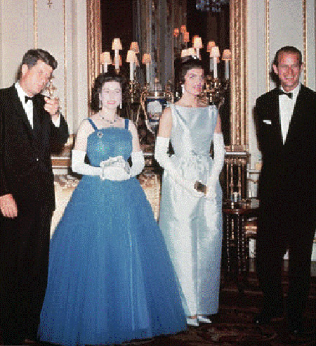 Queen Elizabeth with John F Kennedy