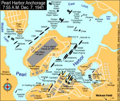 Map of Pearl Harbor