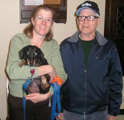 Bridget Assing-Marok and her dad brought dachsund Peanuts