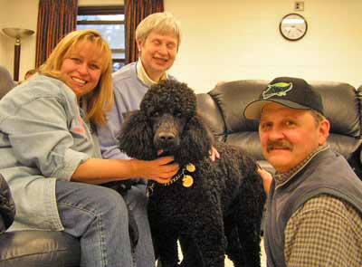 Linda Lindeman-DeCarlo  with Nicholas the poodle