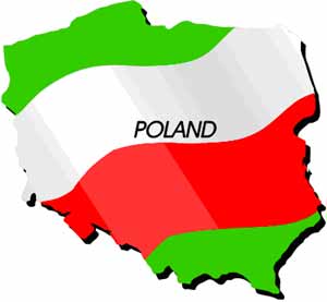 Map of Poland in flag colors