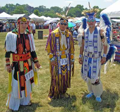 Native American Indians in regalia at Cleveland Powwow