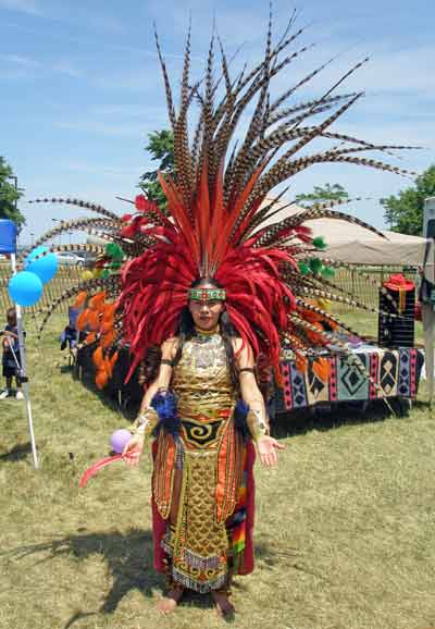 ateck Aztek Indian woman dancer - Cleveland Powwow