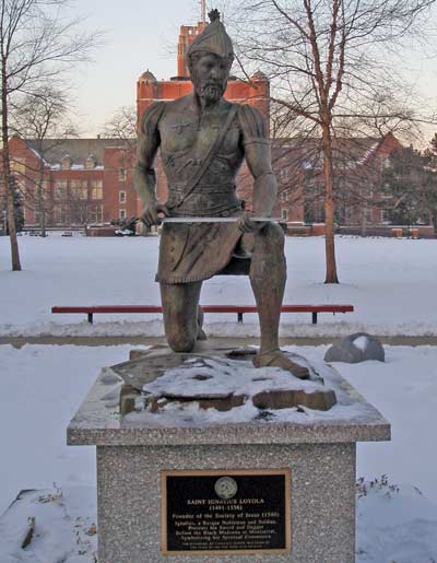Saint Ignatius statue at John Carroll University