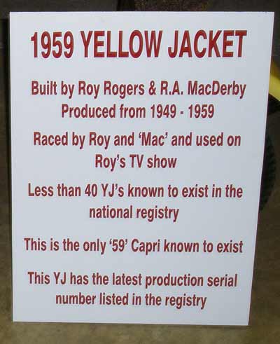 Roy Rogers 1959 Yellow Jacket Boat