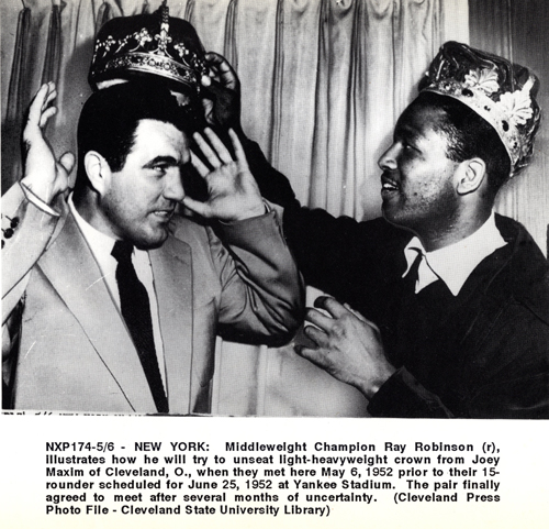 Joey Maxim and Sugar Ray Robinson before the fight