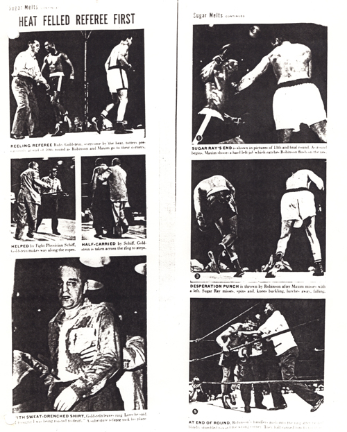 Joey Maxim vs. Sugar Ray Robinson - the referre fell