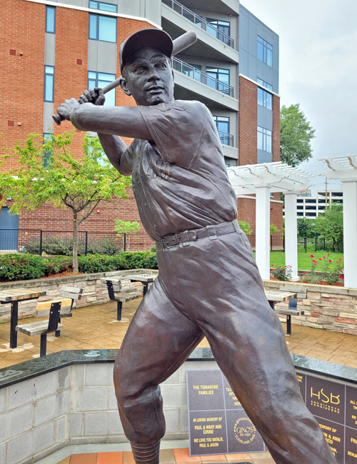 Rocky Colavito statue in Cleveland's Little Italy