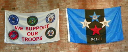 Support our Troops and Flight 93 banners