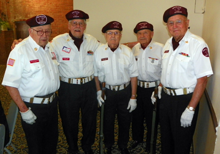 RVCC Color Guard - Vincent Fraciolo, Joseph J. Biel, Ed Morrow,  Marty Drabek and Skip Engel