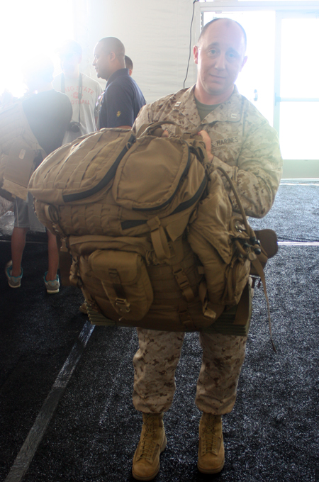 45 lb backpack at Marine Week Cleveland