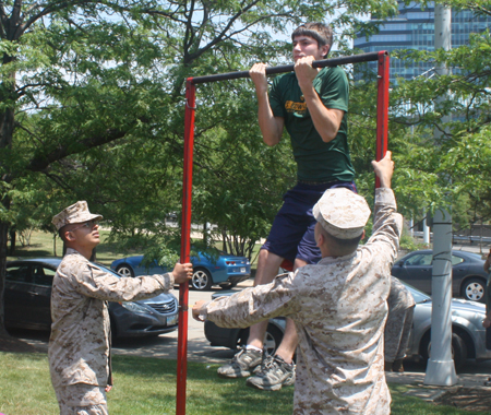 Chin ups at Marine Week in Cleveland